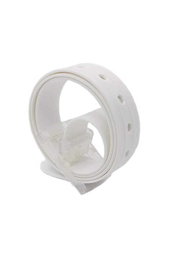 MEISHINE® 115 x 3,5 cm Unisexe Candy Colour Ceinture en silicone Parfait pour homme/femme, Blanc., 115*3.5cm