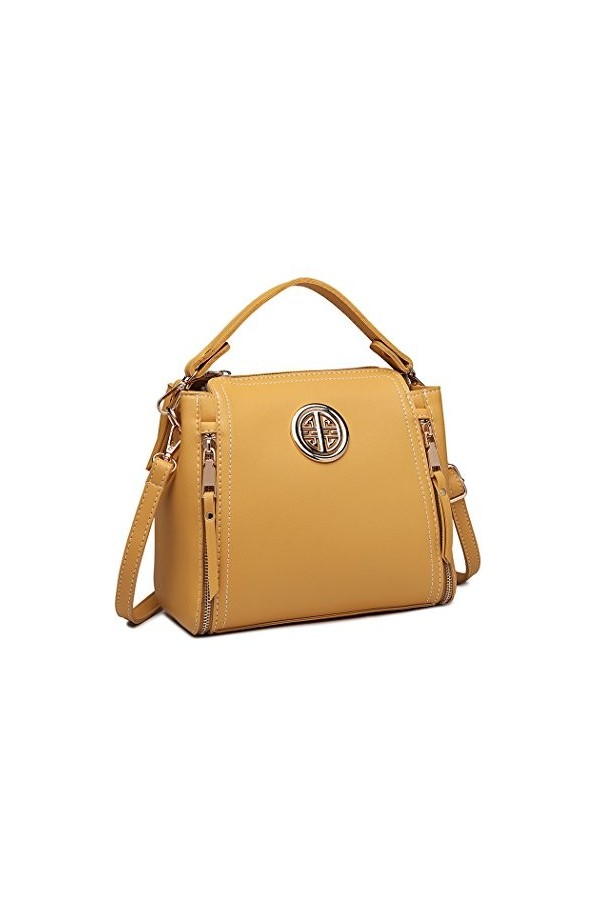 Miss Lulu Femme Sac à Main Bandoulière Sac Messenger en Cuir PU Sac Fourre-tout Rose 