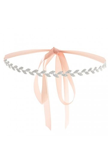 IYOU Strass Mariage Robe Ceinture Argent Feuilles Ceintures de Ceinture Mariée De Mariée Ceinture Chaîne de Taille Accessoire