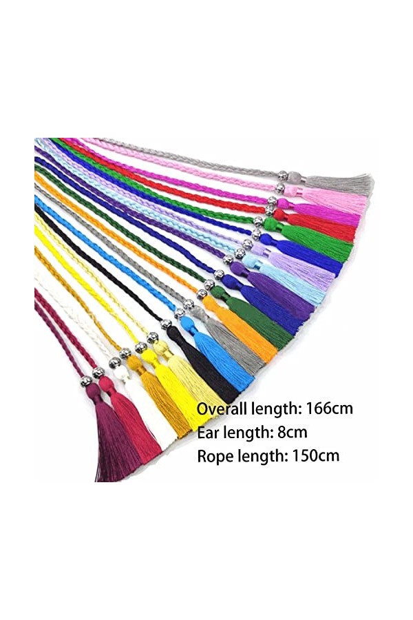 Femmes Ceinture Tressée Avec Gland,Tiuxiu 8pcs Mince Ceinture Tressée Bowknot Robe Ceinture Jupe Taille Chaîne Taille Corde C