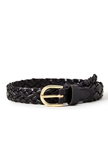 PIECES PCAVERY LEATHER BRAIDED SLIM BELT NOOS, Ceinture Femme, Noir Black , 90 cm
