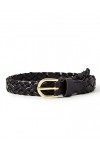 PIECES PCAVERY LEATHER BRAIDED SLIM BELT NOOS, Ceinture Femme, Noir Black , 90 cm
