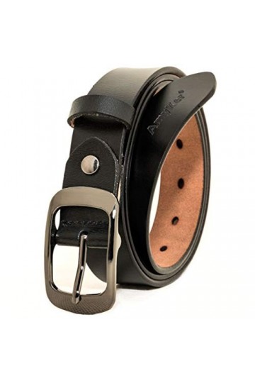 AmyKer Ceinture en cuir véritable pour femme 2,8 3,3 cm avec boucle en alliage pour jeans, shorts, pantalons, robe, cadeau, N
