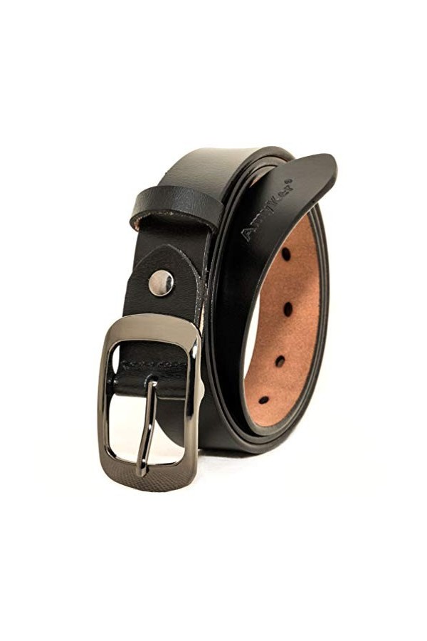 AmyKer Ceinture en cuir véritable pour femme 2,8 3,3 cm avec boucle en alliage pour jeans, shorts, pantalons, robe, cadeau, N