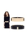 VITORIAS GIFT Ceinture vintage pour femme, ceinture en métal doré avec miroir, ceinture large à nouer autour de la taille, T
