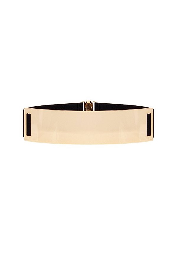 VITORIAS GIFT Ceinture vintage pour femme, ceinture en métal doré avec miroir, ceinture large à nouer autour de la taille, T