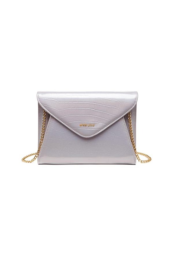 Miss Lulu Embrayage Sac Mariage Femmes Enveloppe Chaîne Sac Taille Unique Noir 