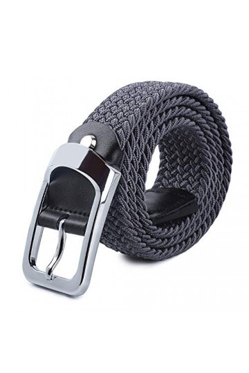 HANCHAO Ceinture Tressée Élastique Femmes Hommes Ceinture Extensible Unisexe Belt Blanc-2-120cm