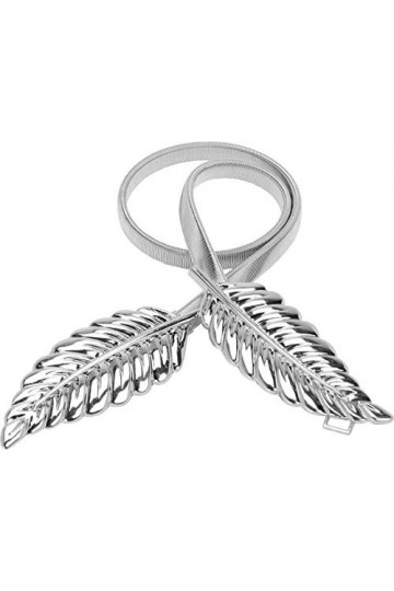 Bolerose Métal Élastique Extensible Chaîne Ceinture Argent, XL 