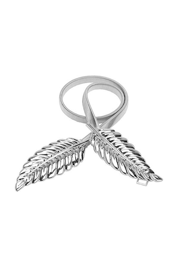 Bolerose Métal Élastique Extensible Chaîne Ceinture Argent, XL 