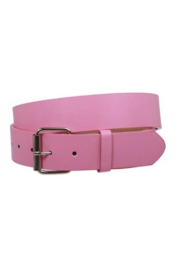 Ceinture Jean en cuir uni à clipser 38 mm avec boucle enroulable - Violet - XS-66/71 cm