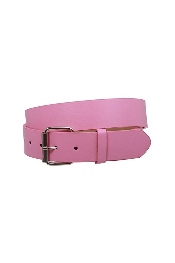 Ceinture Jean en cuir uni à clipser 38 mm avec boucle enroulable - Violet - XS-66/71 cm