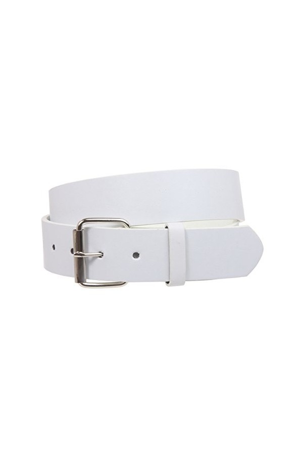 Ceinture Jean en cuir uni à clipser 38 mm avec boucle enroulable - Violet - XS-66/71 cm