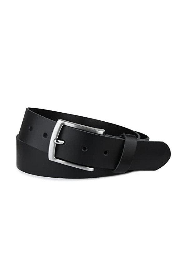 Frentree Ceinture de femmes, Cuir véritable, Fabriqué en Allemagne, 3.8 cm de large et 0.25 cm de force, Noir