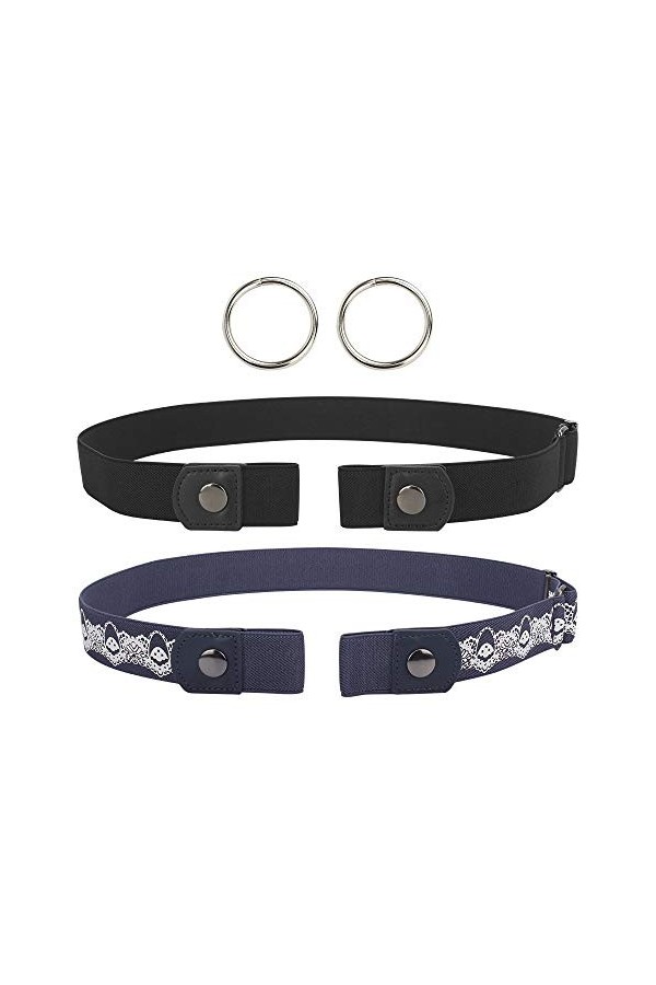 Femmes Hommes Ceinture Sans Boucle Ceinture Élastique Confortable Jeans Pantalons Ceintures De Taille Invisible Réglable Ble