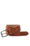 LECONI Ceinture en cuir pour homme et femme,Look vintage,Largeur : 3.8 cm,Cuir de buffle rustique tanné végétal,Marron vintag