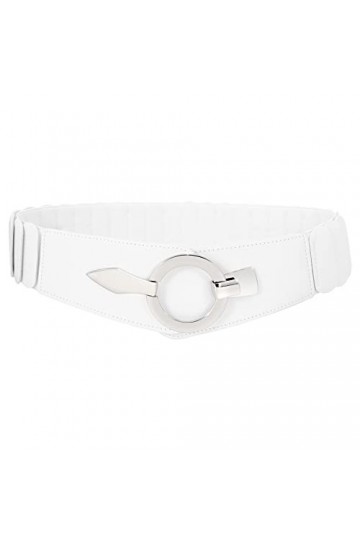 JasGood Ceinture large élastique pour femme avec boucle en argent, a-noir, 85 cm taille 85/100 cm 