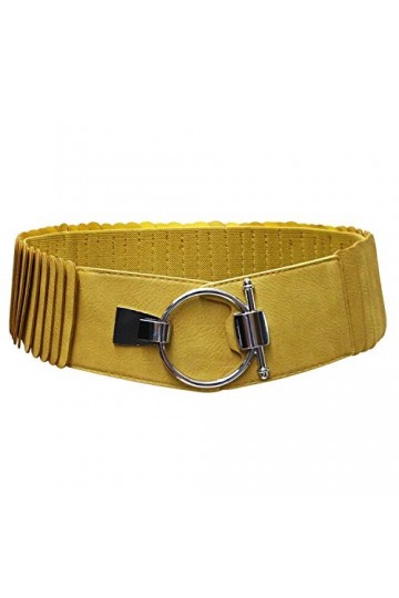 Glamexx24 Ceinture femme élastique large 8cm taille ceinture bague argent