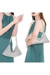 Larcenciel Sac Bandoulière Femme, Pochette Sac de Soirée en Brillant Strass, Chic Sacs à Main Femme Diamant, Élégante Sac Fou
