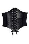 Lamdgbway Corset En Cuir à Lacets Ceinture De Taille élastique Ceinture De Taille Rétro Pour Femmes Grils Black 65cm