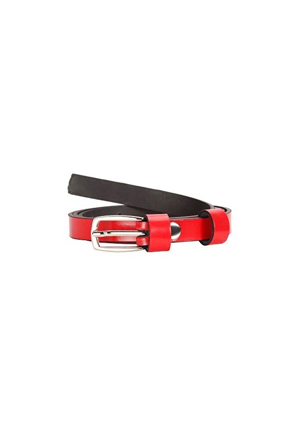Merry Style Ceinture en Cuir Véritable Femme D21 Rouge, 90 cm Longueur totale 105 cm 