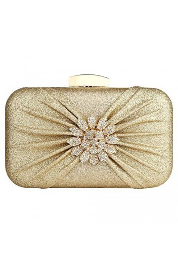 Milky Way Pochette de soirée de designer pour femme avec perles, doré, Taille unique