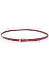Aivtalk - Ceinture Rouge Fille Femme Cuir Mode Fine Sangle Ceinturon avec Boucle Alliage pour Décoration Jean Robe Pantalon B