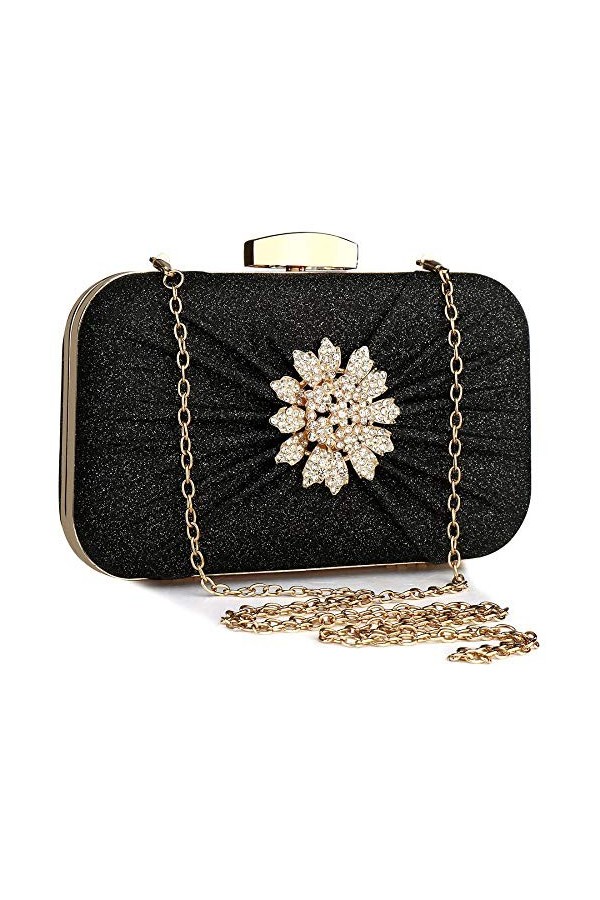 Milky Way Pochette de soirée de designer pour femme avec perles, doré, Taille unique