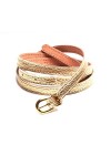 Ceinture Femme fine 1 cm cuir dorée pour robe accessoire luxe tendance made in France. M 90 cm 