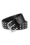Black Sugar Ceinture Mixte Cloutée Clous Balles Gothique Goth Punk Rock Solide PU Noir Pyramides Clous 