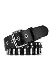 Black Sugar Ceinture Mixte Cloutée Clous Balles Gothique Goth Punk Rock Solide PU Noir Pyramides Clous 