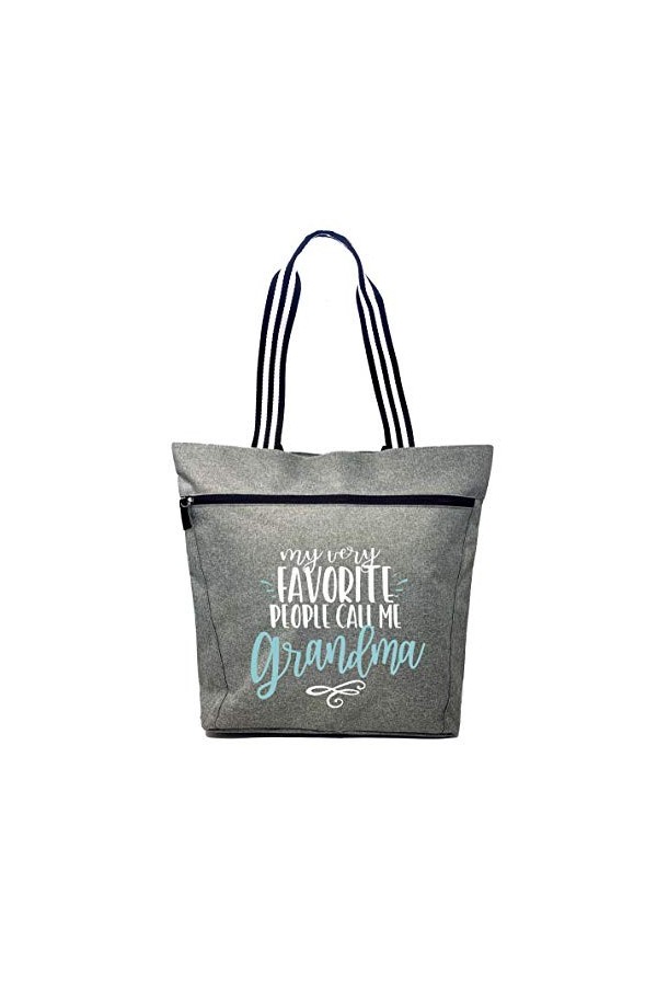 Grand sac fourre-tout zippé avec poches pour grand-mère – Cadeau parfait, gris Fave People Gray Lexie , Medium