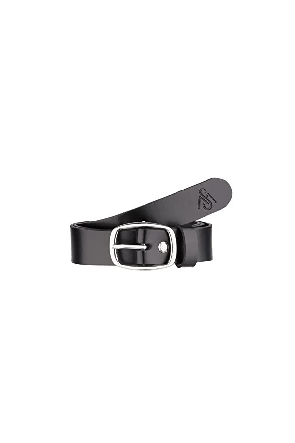 Merry Style Ceinture en cuir pour femme 3 cm D41, Noir-2/Boucle Ronde, 91 cm Largo total 109 cm 