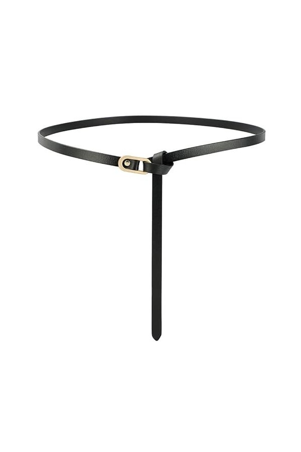 GIMIRO Ceinture pour femme [1 cm x 108 cm] Ceinture fine réglable, Noir , 1cm x 108cm