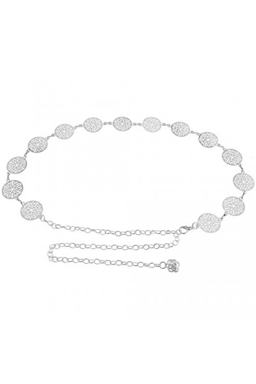 VGOL Ceinture de taille en alliage Chaînes de roses Ceinture Ceinture décorative Ceinture à vêtements Chaîne de taille réglab