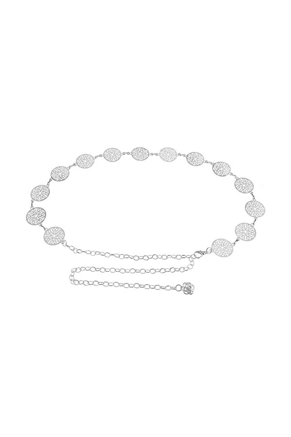 VGOL Ceinture de taille en alliage Chaînes de roses Ceinture Ceinture décorative Ceinture à vêtements Chaîne de taille réglab