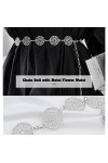 VGOL Ceinture de taille en alliage Chaînes de roses Ceinture Ceinture décorative Ceinture à vêtements Chaîne de taille réglab