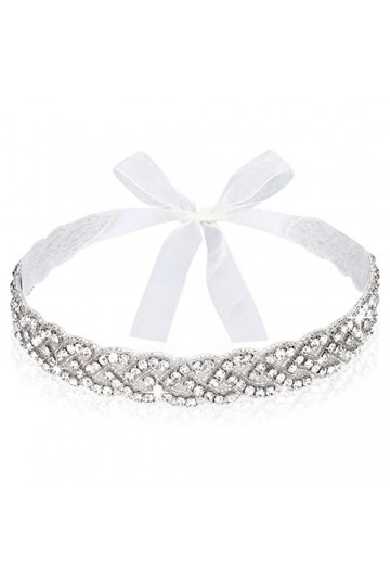 PROUSKY Ceinture de mariage en cristal, faite à la main, avec strass, pour femme ou fille, 44 x 2,2 cm, ceinture de mariée av