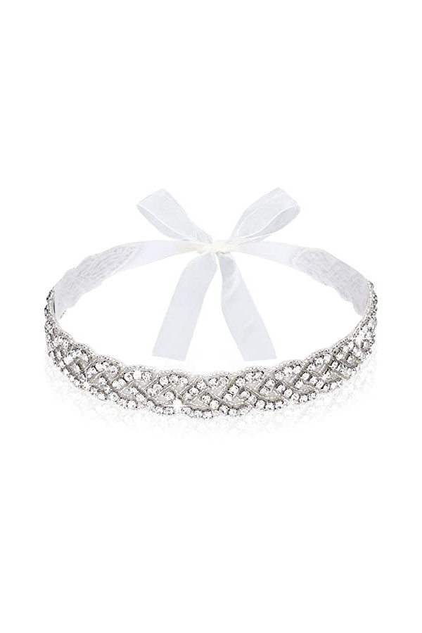 PROUSKY Ceinture de mariage en cristal, faite à la main, avec strass, pour femme ou fille, 44 x 2,2 cm, ceinture de mariée av