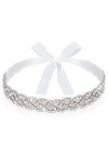 PROUSKY Ceinture de mariage en cristal, faite à la main, avec strass, pour femme ou fille, 44 x 2,2 cm, ceinture de mariée av