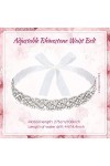 PROUSKY Ceinture de mariage en cristal, faite à la main, avec strass, pour femme ou fille, 44 x 2,2 cm, ceinture de mariée av