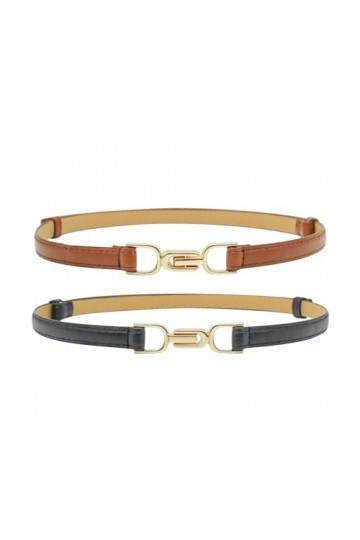 DARENYI 2 Pièces Ceinture Femme Cuir Reglable Ceinture Elastique Femme pour Jeans, Pantalons, Robes