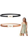 YUFFQOPC Lot de 2 ceintures fines pour femme - Ceinture réglable pour femme - Style simple - Design unique - Avec boucle en m