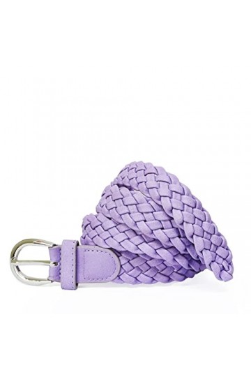 Gloop Ceinture tressée étroite pour femme - Taille unique - Convient pour jupe, robe, veste et jeans - 3 cm de large, lilas, 