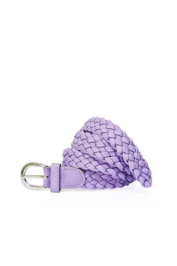 Gloop Ceinture tressée étroite pour femme - Taille unique - Convient pour jupe, robe, veste et jeans - 3 cm de large, lilas, 