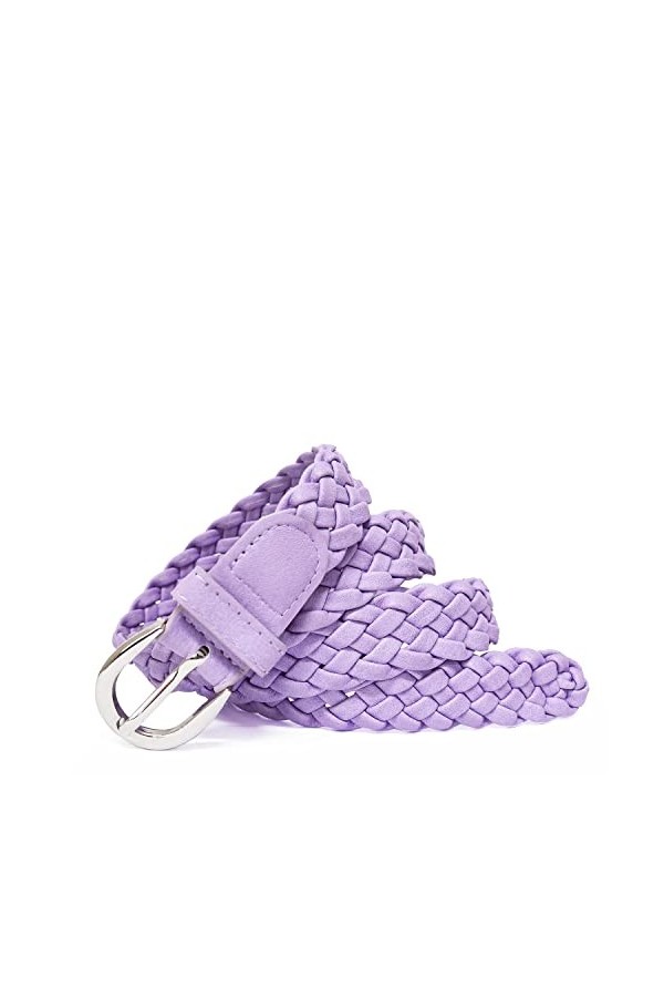 Gloop Ceinture tressée étroite pour femme - Taille unique - Convient pour jupe, robe, veste et jeans - 3 cm de large, lilas, 