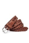 Gloop Ceinture tressée étroite pour femme - Taille unique - Convient pour jupe, robe, veste et jeans - 3 cm de large, marron,