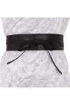 Wonolo Ceinture large en cuir élastique pour femme Noir