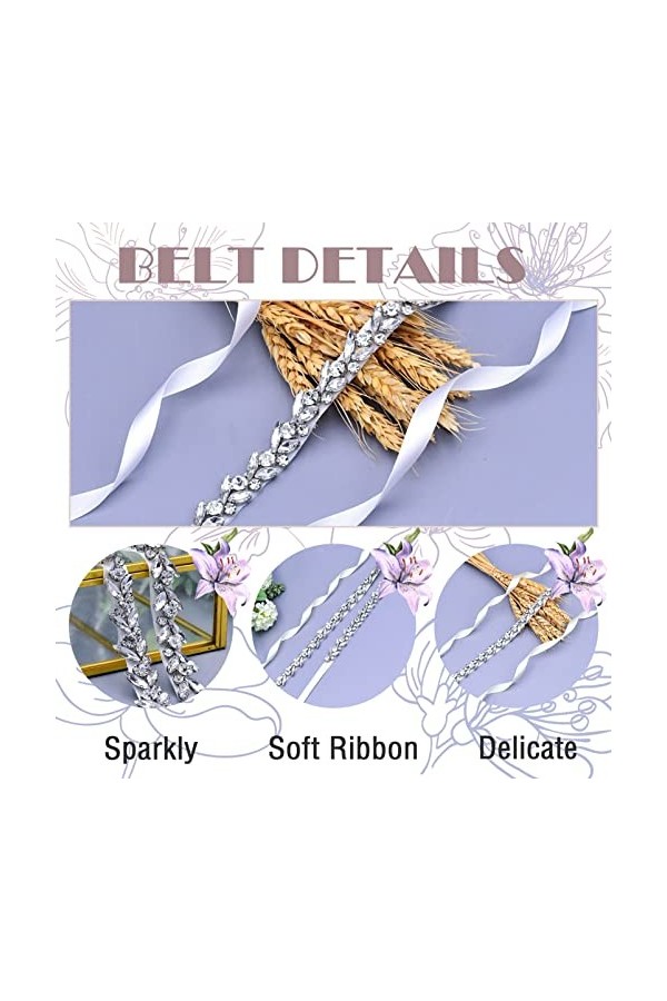 Ceinture de mariée en strass pour robe de mariée, ceinture de mariée avec strass étincelants pour demoiselle dhonneur, fête,