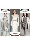 Lot de 3 ceintures en cuir pour femme - Ceinture fine réglable - Avec boucle en alliage doré - Pour robes, pantalons et jeans